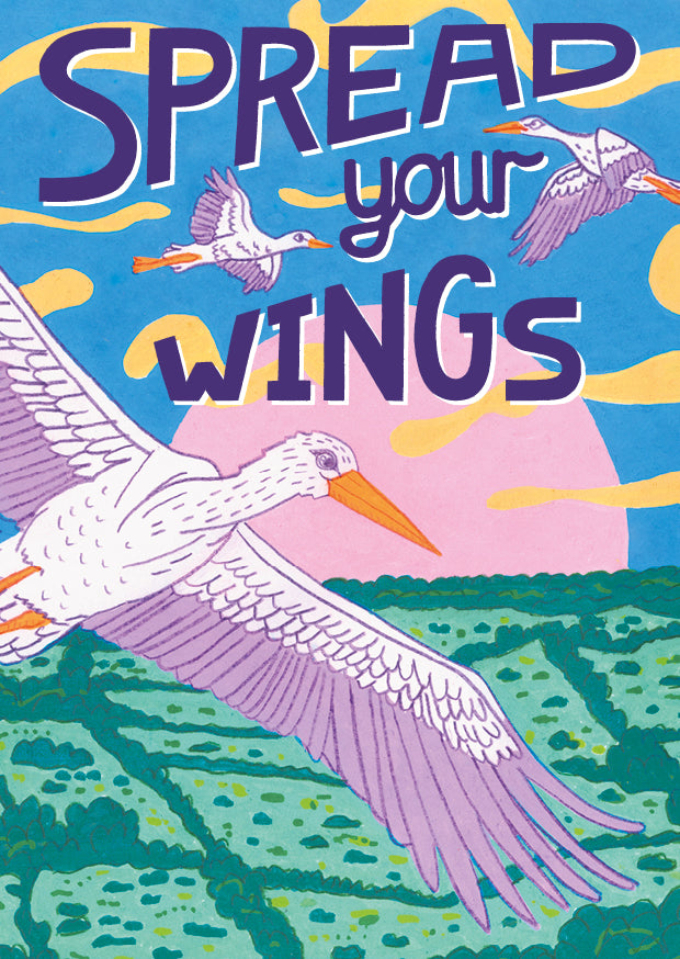 'Spread Your Wings' Greetings Card – featuring the storks of Knepp Estate