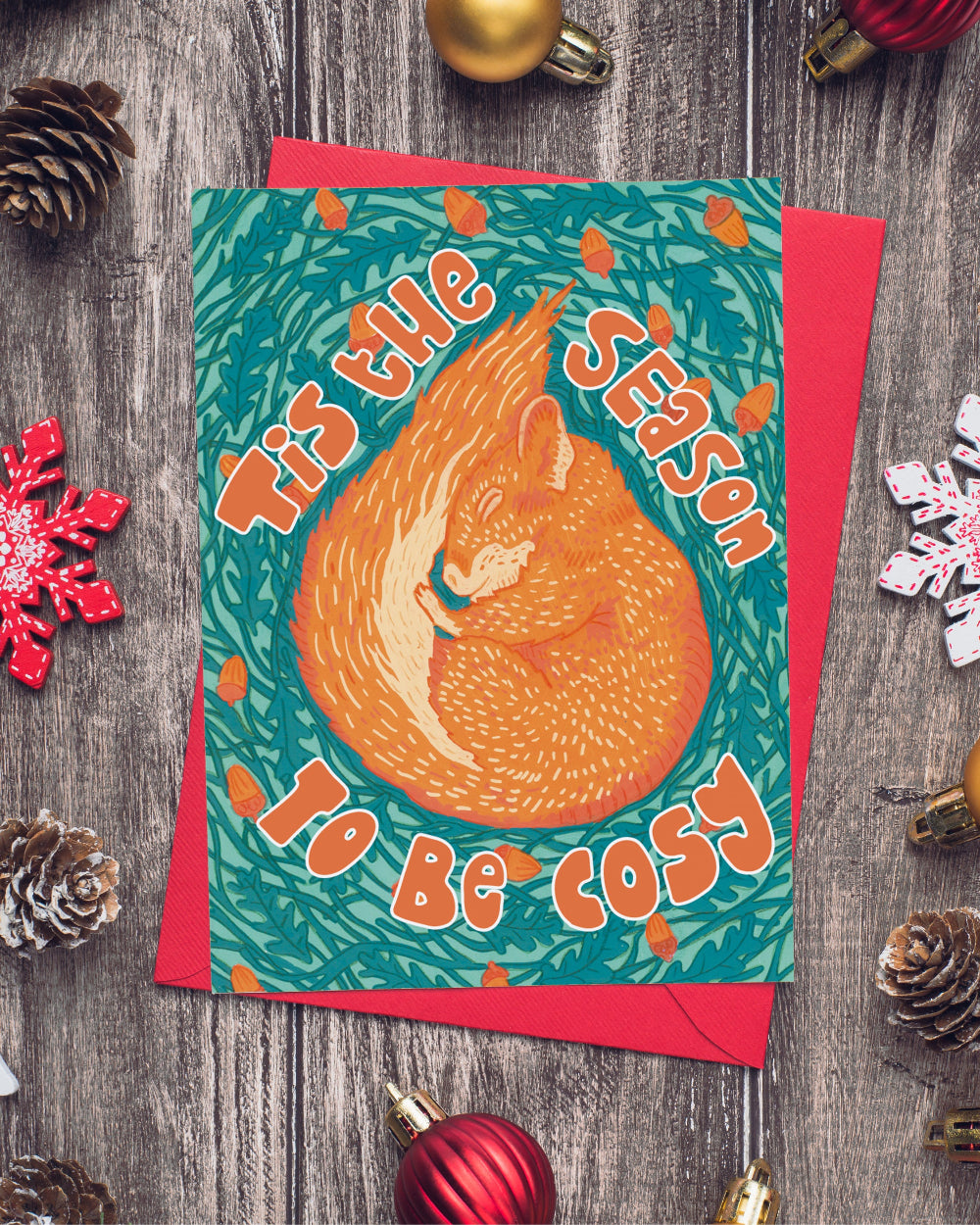 Squirrel Christmas Card - Tis' the Season to be Cosy