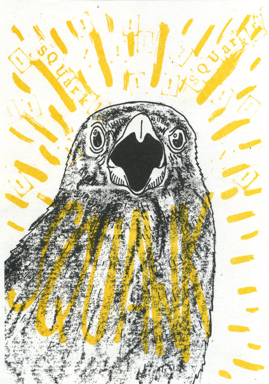 Crow two-colour Riso Print - A5