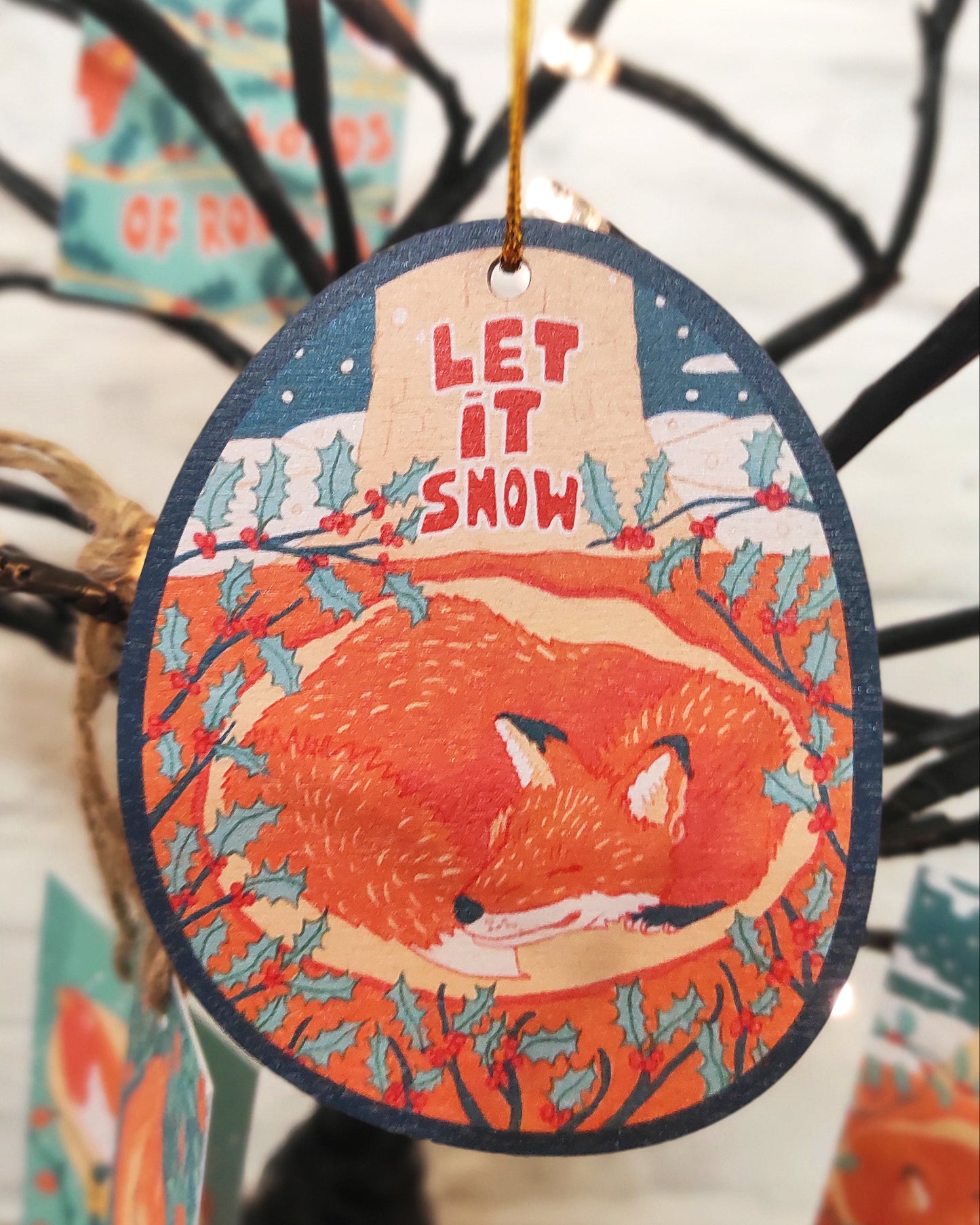 Fox Tree Decoration - Let it Snow