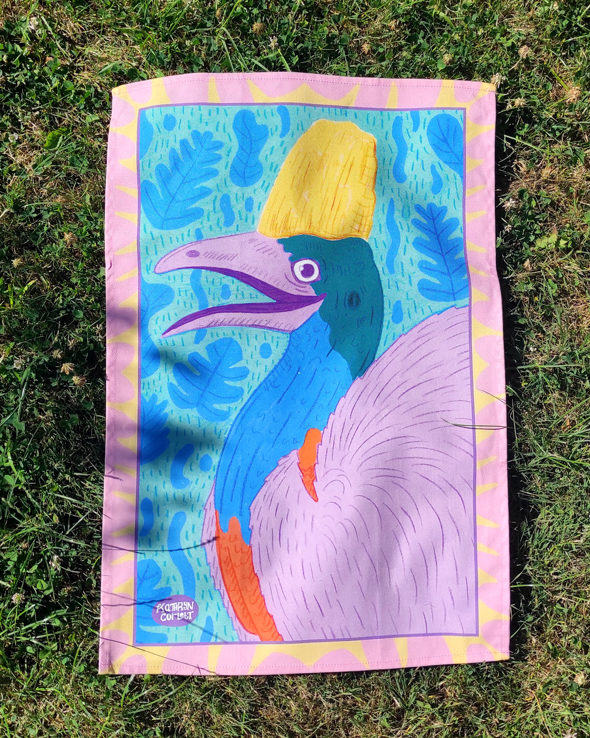 Phyllis the Cassowary Tea Towel