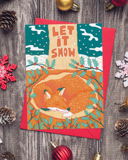 Fox Christmas Card - Let it Snow