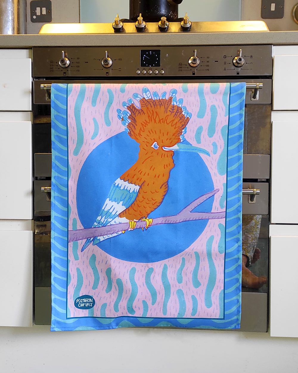 Roberto the Hoopoe Tea Towel