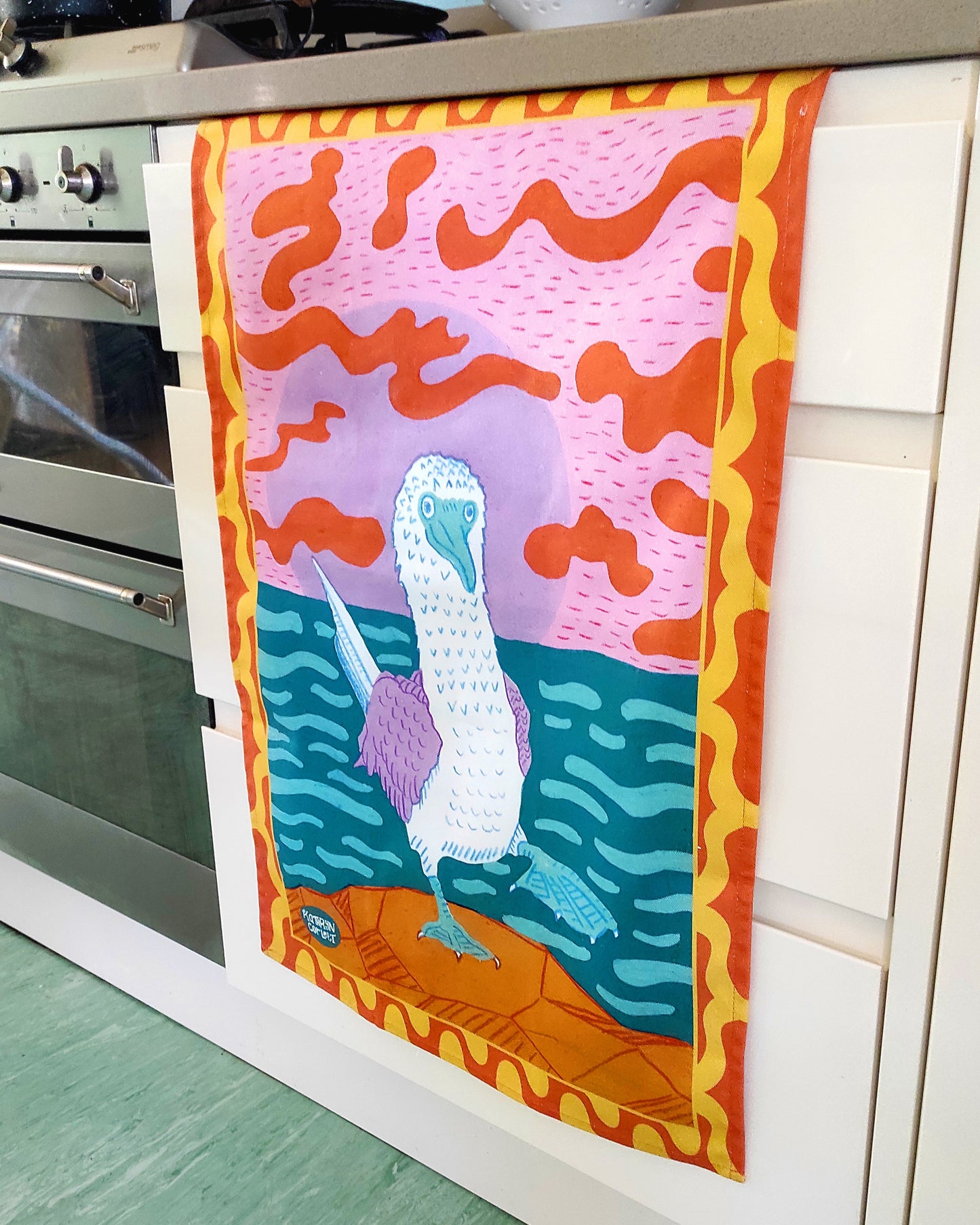 Bernie the Booby Tea Towel