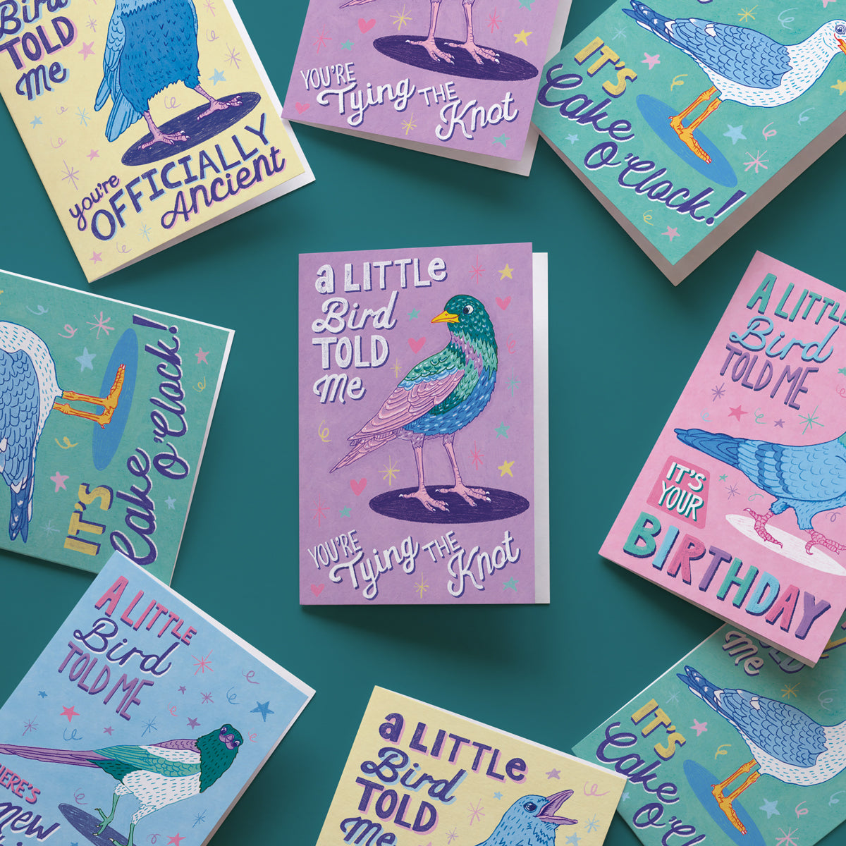 'A Little Bird Told me you're Tying the Knot' Greetings Card – featuring Lizzy the Starling